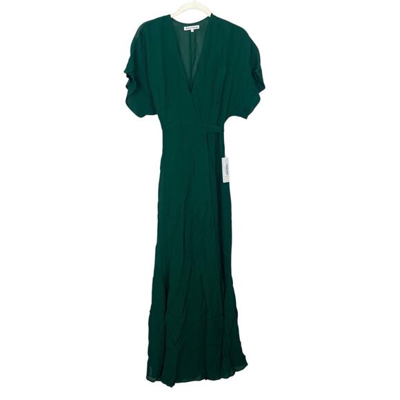 NWT Reformation Petites Winslow Dress Emerald sz SP Boho Jewel Tone Earthy - Picture 3 of 10
